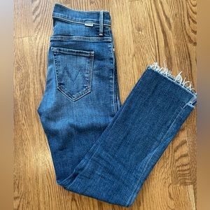 Mother Insider Crop Step Fray, size 25, color: girl crush